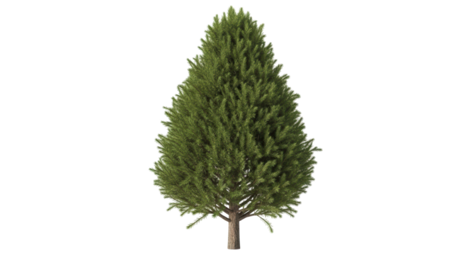 Isolated Conical Evergreen Tree with Detailed Foliage