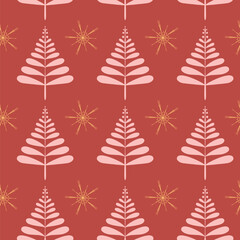 Seamless pattern of Scandinavian folk art style Christmas ornament