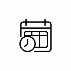 calendar with clock icon sign vector