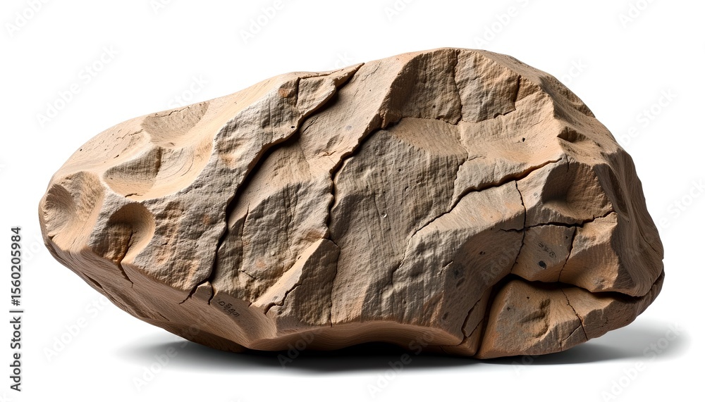 Aufkleber a weathered stone. it has a rough texture with cracks. it tells a story of time