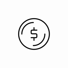 dollar coin currency icon sign vector