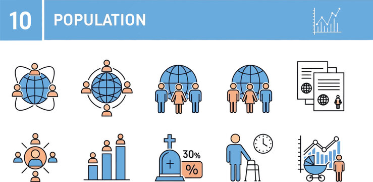 Population growth demographics statistics global population aging birth rate mortality rate analysis data charts