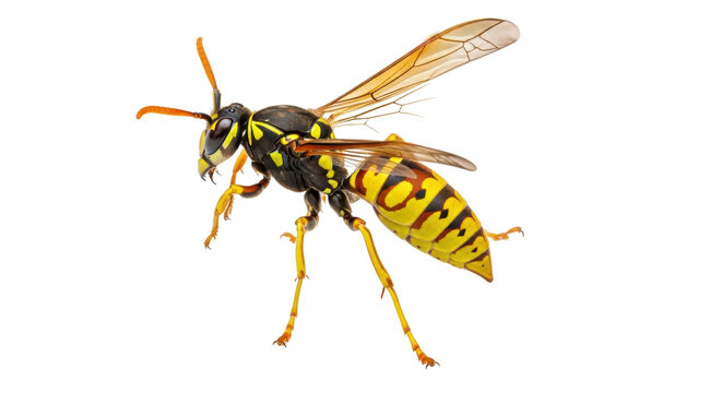 Isolated Wasp with Yellow Stripes - Powered by Adobe
