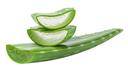 Isolated aloe vera cut slices