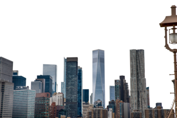New York city skyline view with no background png
