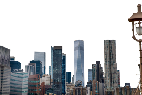 New York city skyline view with no background png