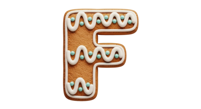 Isolated Gingerbread Letter F