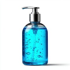 Hand sanitizer bottle on isolated white background product photography clean environment