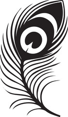 Peacock Feather Vector – Elegant Bird Feather Silhouette