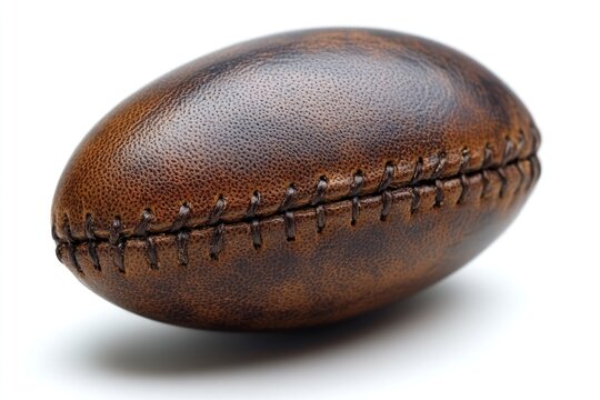 Vintage brown leather rugby ball
