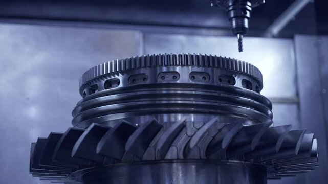 Producing precision turbine wheel part with five axis arm CNC machine.