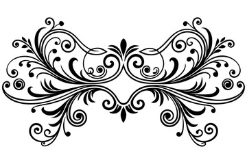 Vintage Decorative Divider with Ornate Swirls and Elegant Line Art for Classic Graphic Design Projects
