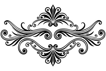 Vintage Decorative Divider with Ornate Swirls and Elegant Line Art for Classic Graphic Design Projects