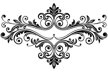 Vintage Decorative Divider with Ornate Swirls and Elegant Line Art for Classic Graphic Design Projects