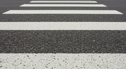 Pedestrian Crossing Stripes on Asphalt