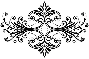 Vintage Decorative Divider with Ornate Swirls and Elegant Line Art for Classic Graphic Design Projects