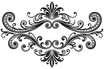 Vintage Decorative Divider with Ornate Swirls and Elegant Line Art for Classic Graphic Design Projects