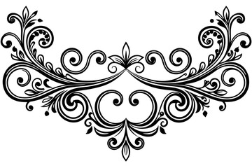 Fototapeta premium Vintage Decorative Divider with Ornate Swirls and Elegant Line Art for Classic Graphic Design Projects