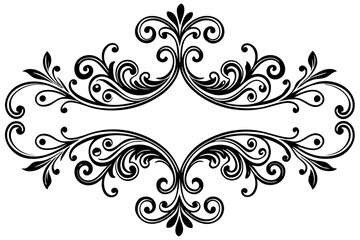 Vintage Decorative Divider with Ornate Swirls and Elegant Line Art for Classic Graphic Design Projects