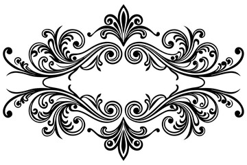 Vintage Decorative Divider with Ornate Swirls and Elegant Line Art for Classic Graphic Design Projects