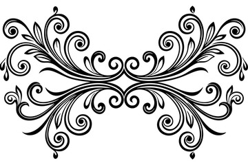 Vintage Decorative Divider with Ornate Swirls and Elegant Line Art for Classic Graphic Design Projects