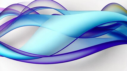 Abstract wavy lines in blue and purple hues isolated on a white background