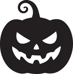 Scary Pumpkin Vector – Halloween Jack-O’-Lantern Silhouette