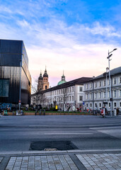 Naklejka premium Ancient buildings in Innsbruck, Austria.
