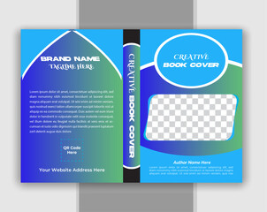 Creative Gradient Style Book Cover Design Layout with Editable Text, QR Code Placeholder, and Author Section – Modern Publishing Template for Professional Use