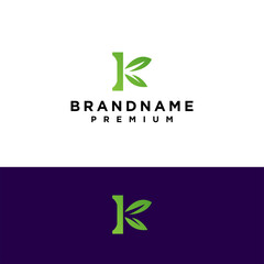 Letter K and leaf logo
