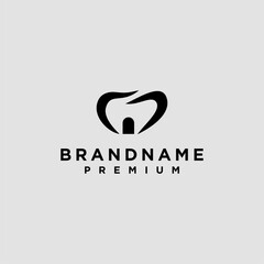 dental home clinic logo design template. home logo icon combined with teeth
