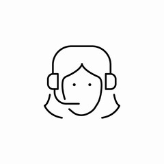 female support headset icon sign vector