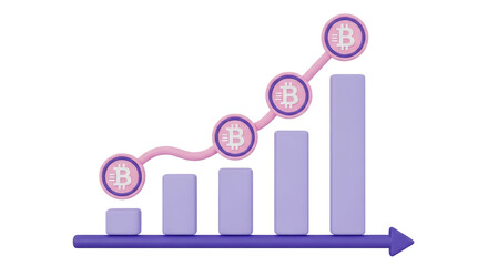 Fototapeta premium Isolated Bitcoin Growth Chart