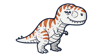 Isolated Cartoon Dinosaur, Cartoon Vector
