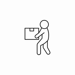 person carrying box icon sign vector