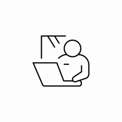 student laptop learning icon sign vector