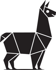 Geometric llama silhouette with modern polygonal design and friendly expression