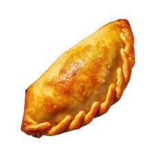 Close-up of a golden-brown, savory pastry
