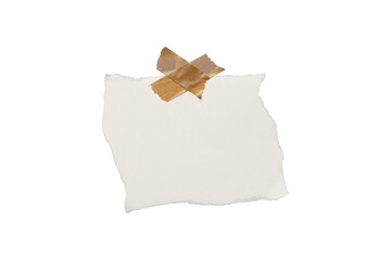blank ripped paper with tape isolated on transparent background,note paper message office business...