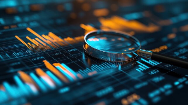 Financial data analysis with magnifying glass