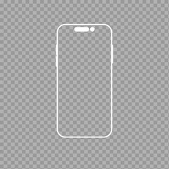 Smartphone Frame Outline Vector – Transparent Mobile Screen Template

