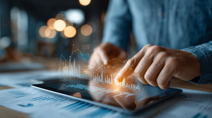 Investment and trade insights business analytics environment finance chart growth digital tablet viewpoint
