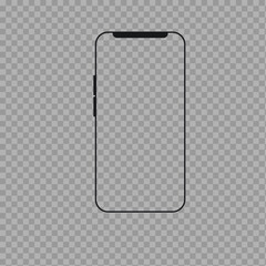 Minimal Smartphone Outline Mockup – Front View with Notch

