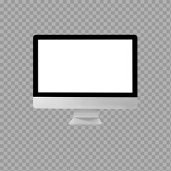 Modern Desktop Monitor with Blank Screen – Isolated on Transparent Background

