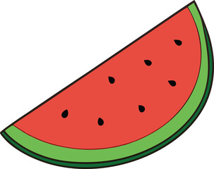 Juicy Watermelon Slice Summer Fruit Illustration