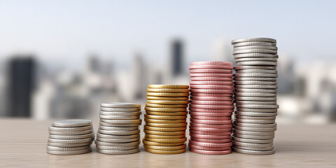 Investment growth through trade analytics finance chart depicting business success in an urban environment