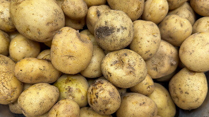 raw potatoes on the market