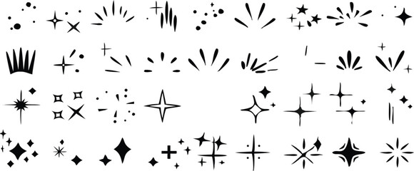 Floral and Plant Silhouette Pattern with Abstract Nature Elements