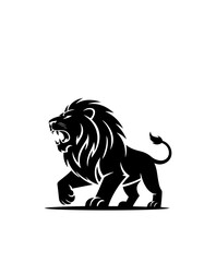 Royal heraldic lions. Black silhouette of rampant lion and griffins for logo or coat of arms. Premium wild animal crest symbols.	