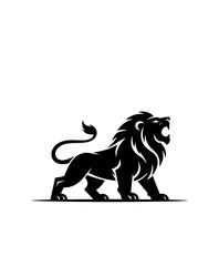 Royal heraldic lions. Black silhouette of rampant lion and griffins for logo or coat of arms. Premium wild animal crest symbols.	